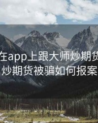一男子在app上跟大师炒期货，网上炒期货被骗如何报案