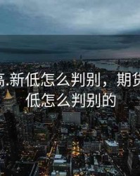 期货新高.新低怎么判别，期货新高.新低怎么判别的