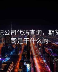 期货经纪公司代码查询，期货经纪公司是干什么的