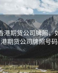 如何查香港期货公司牌照，如何查香港期货公司牌照号码