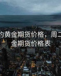 周二纽约黄金期货价格，周二纽约黄金期货价格表