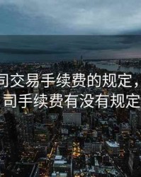 期货公司交易手续费的规定，期货公司手续费有没有规定