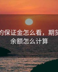 期货里的保证金怎么看，期货保证金余额怎么计算