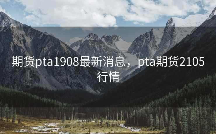 期货pta1908最新消息，pta期货2105行情