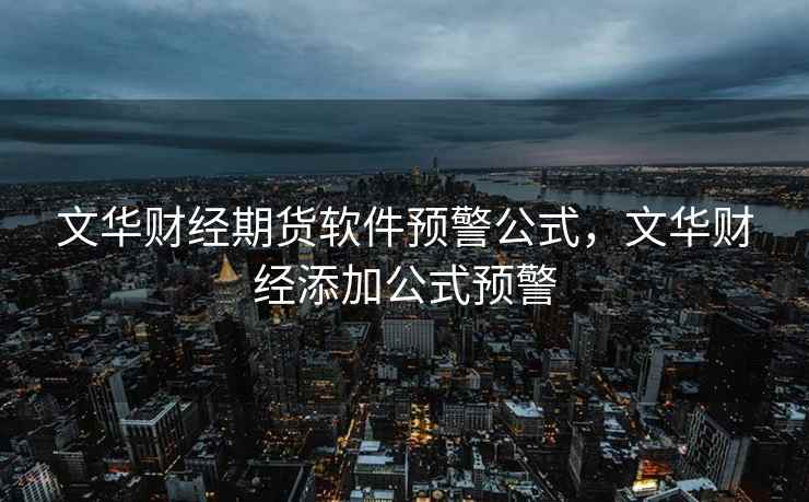 文华财经期货软件预警公式，文华财经添加公式预警