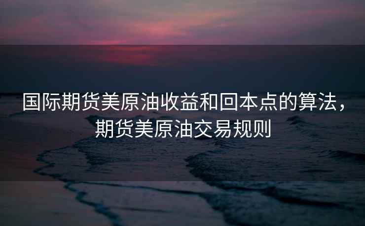 国际期货美原油收益和回本点的算法，期货美原油交易规则